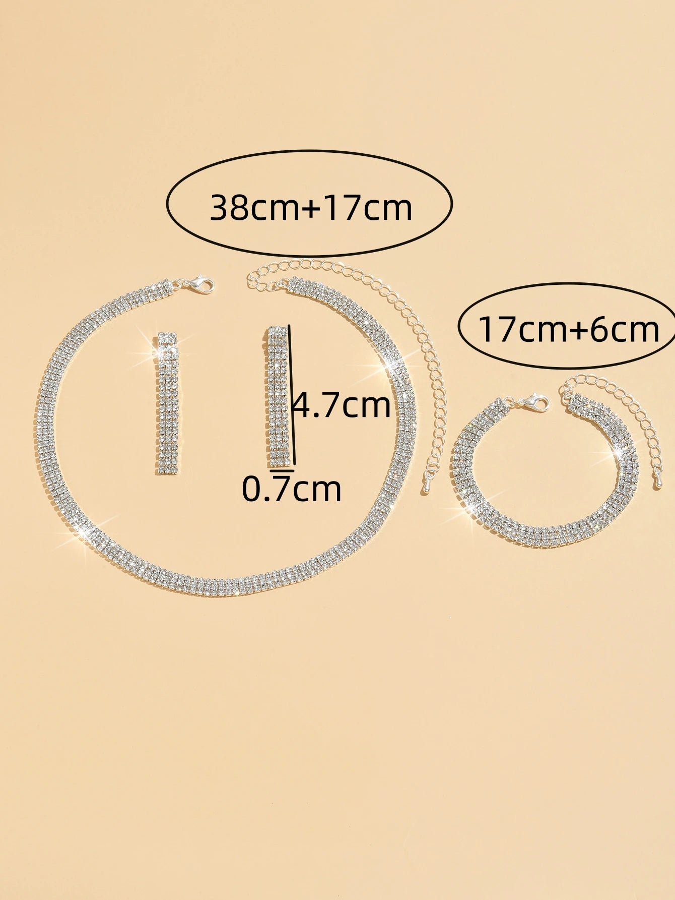 Ladies' fashionable and simple geometric design set, light luxury style versatile and high-end jewelry set