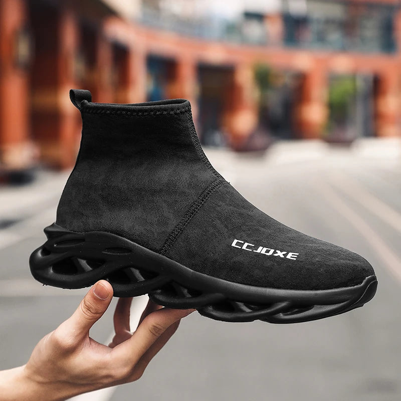 Socks Shoes for Men Black Sneakers Light Breathable Men Runing Shoes Outdoor Platform High Top Men Shoes New Unisex Sport Shoe