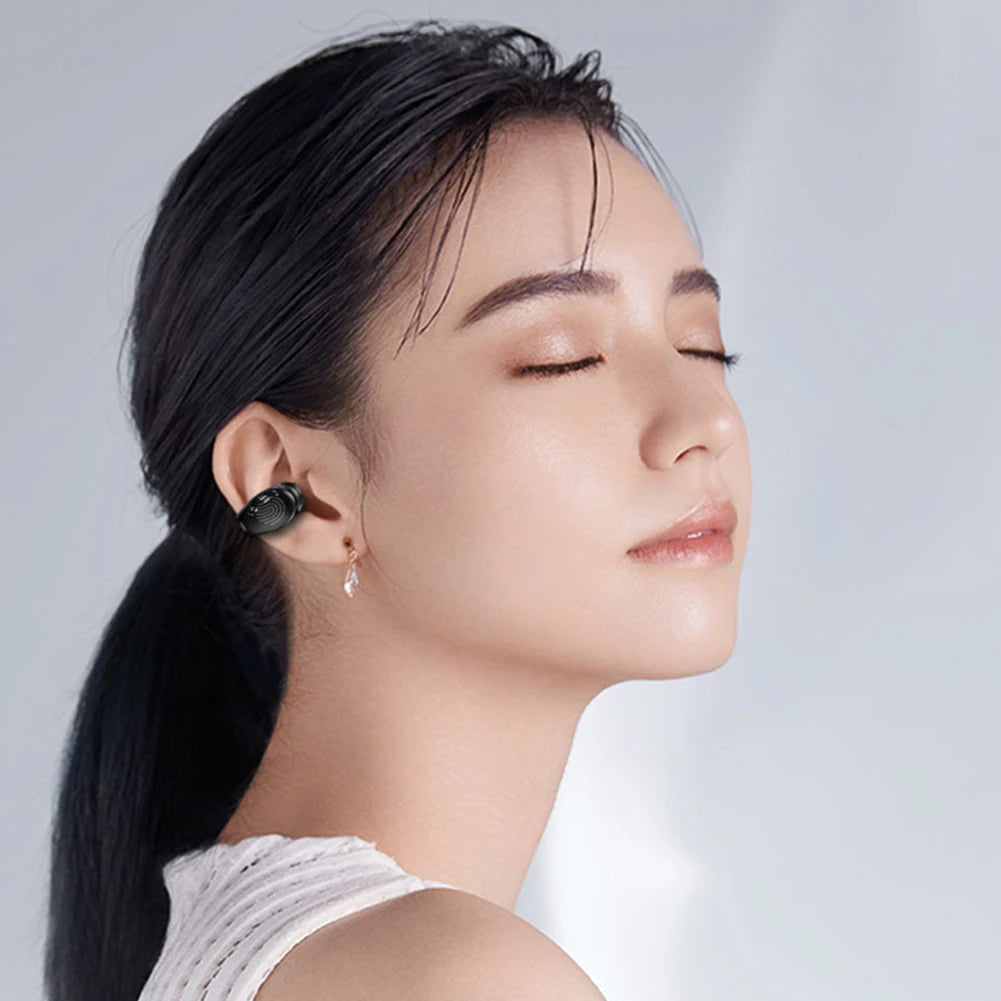 Wireless Clip On Headphones Bluetooth Headset High Definition Audio Quality Sports Earphones Noise Cancelling In-Ear Earphones