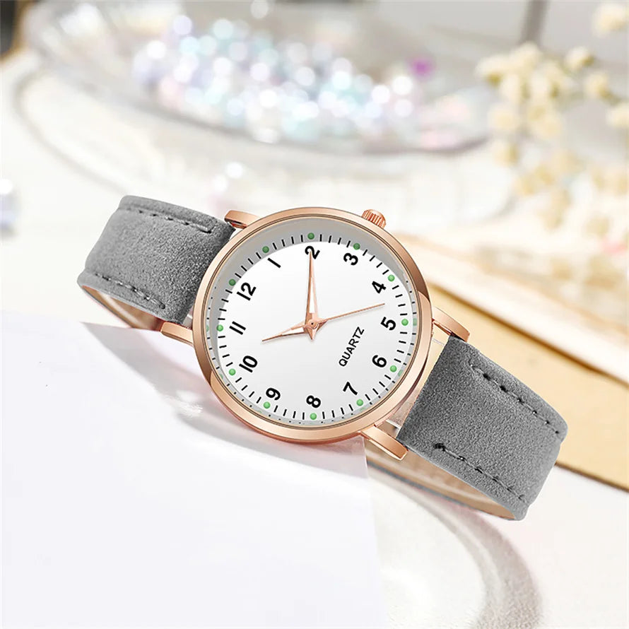 Women Watches  Luminous Leather Bracelet Simple Watch Elegant Fashion Quartz Watch Ladies Wristwatches  Montre Femme Reloj Mujer