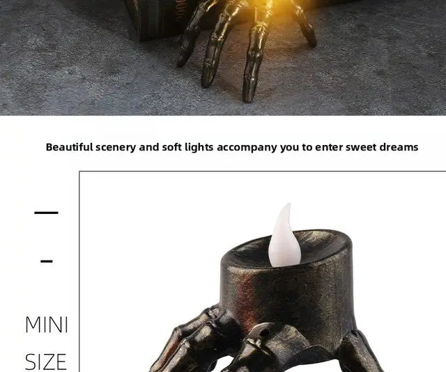 Halloween Break The Arm Skull  LED Candle Lantern for Home Party Skeleton Decoration Atmosphere Setting Props Night Light