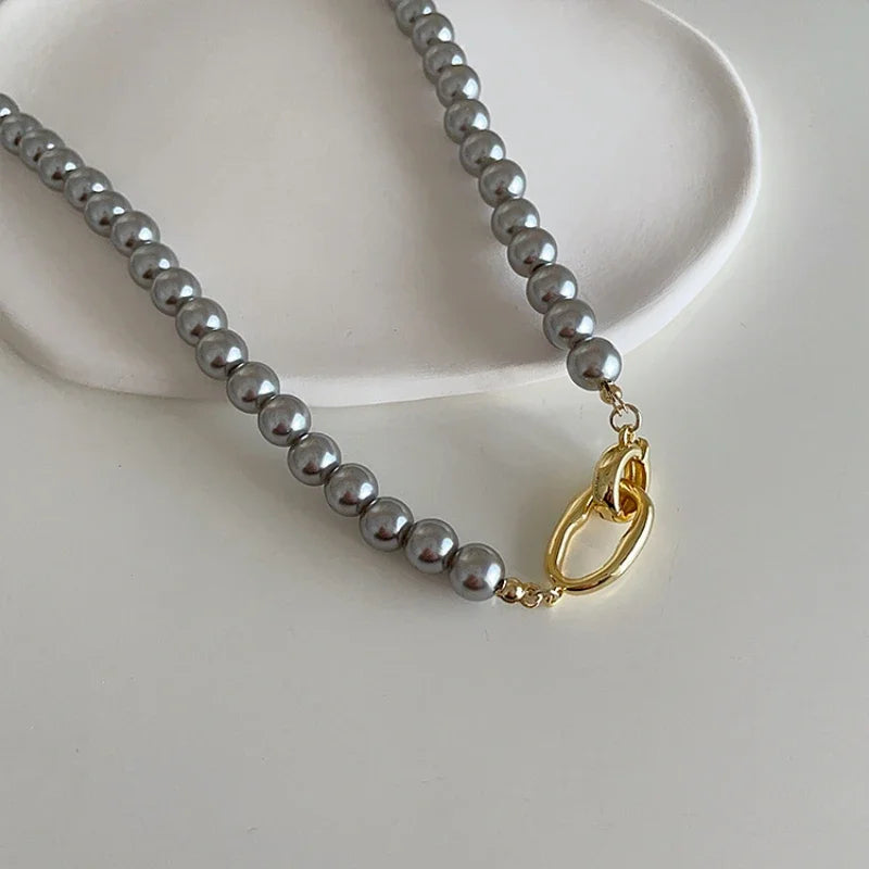 Modern Jewelry Elegant Temperament One Layer Bead Necklace For Women Female Gift Simply Design Accessories 2025 Trend New