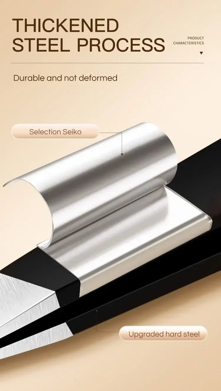 CNK  Wholesale  Stainless Steel Black Eyebrow Tweezer with Slant and Flat Point Beauty Tools for Eyebrows & Ingrown Hair Removal