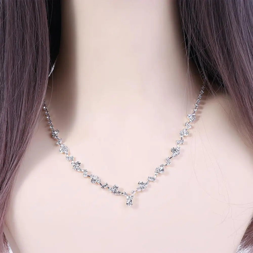 Jewelry Accessories Crystal Necklace Earring Jewelry Set Wedding Accessories Bridal Set Bridal Jewelry