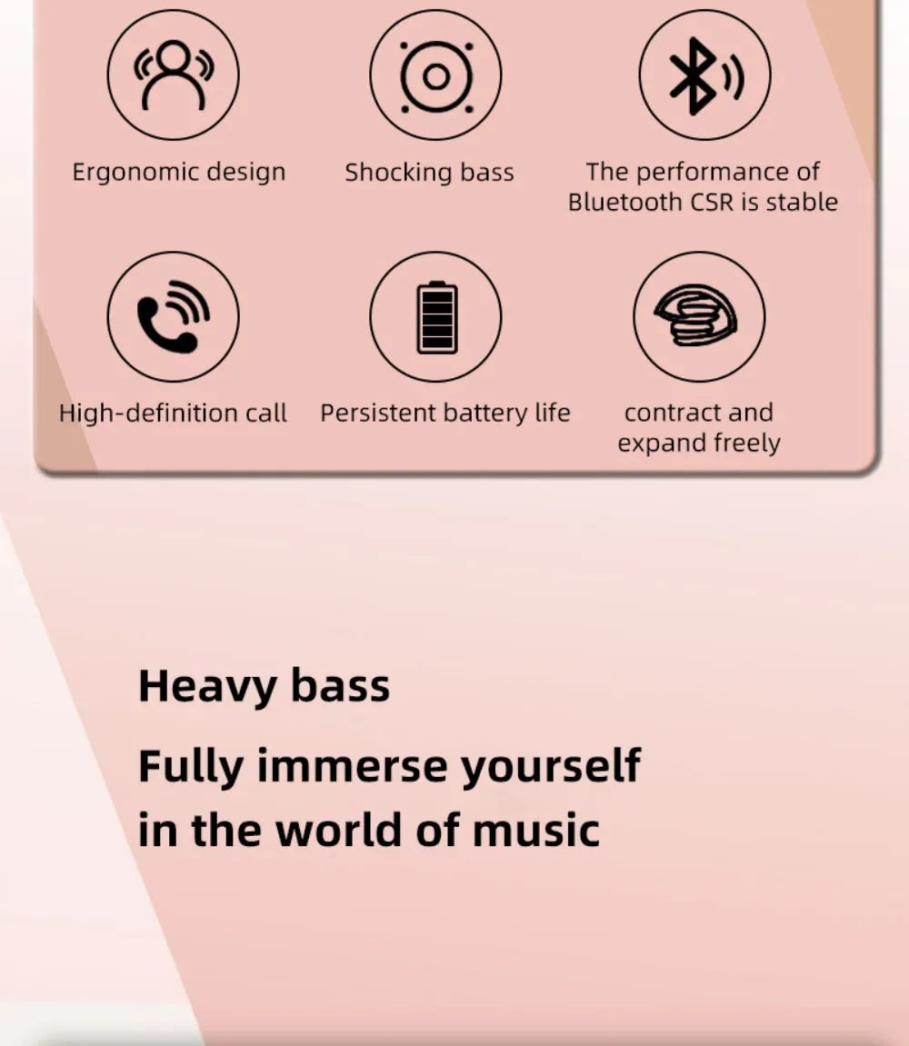 Wireless Headphones Bluetooth 5.1 Over Ear HiFi Stereo Headset True Wireless Sports Earphones Noise Cancelling Gaming Headphones