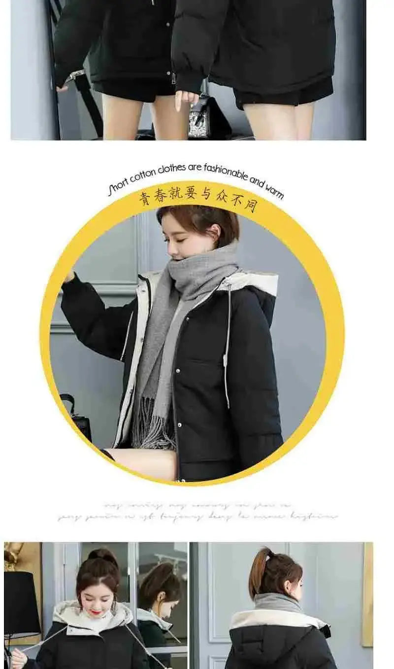 Women Winter Jacket 2025 New Warm Thicken Cotton Coat Korean Plus Size Loose Bread Jacket Women Hooded Basic Coat Winter Outwear