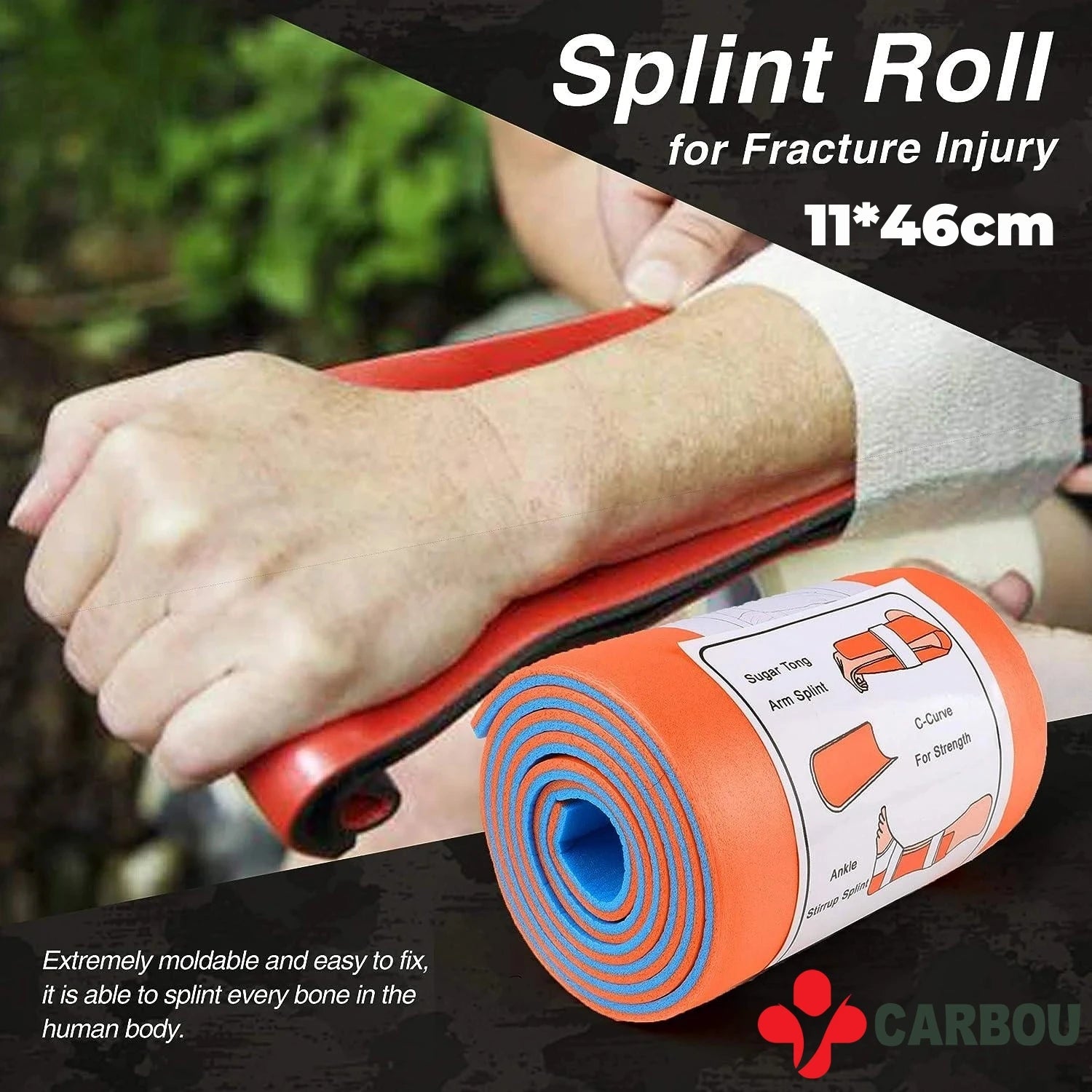 1/3pcs CARBOU First Aid Universal Aluminum Splint Roll Medical Survival Polymer For Fixture Bone Emergency Kit Outdoor Travel