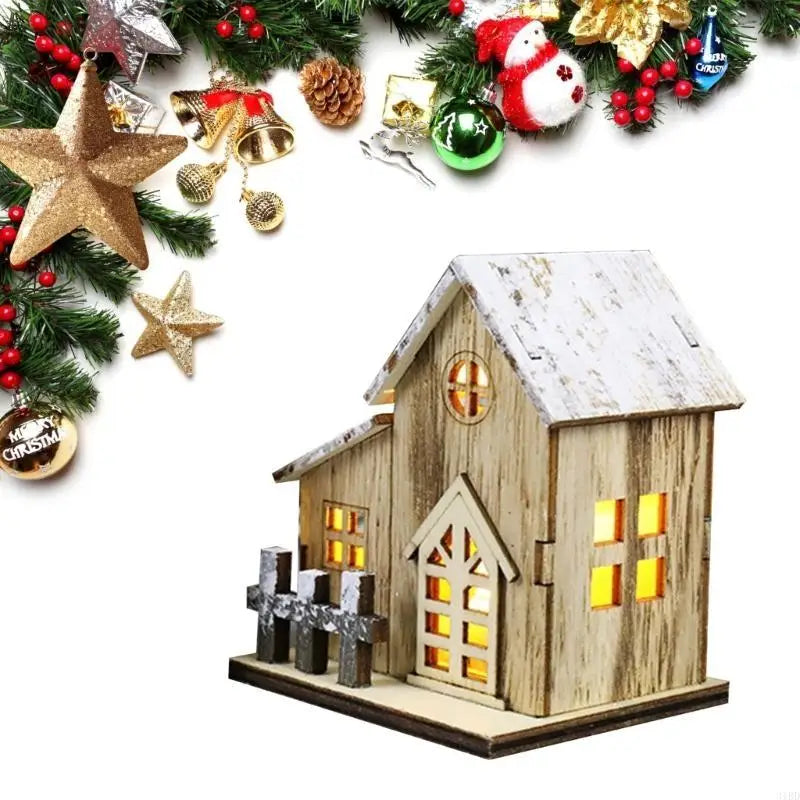 Christmas Decor House LED Light Desktop Ornament Festive Atmospheres Enhancer for Home, Offices, and Store Decor