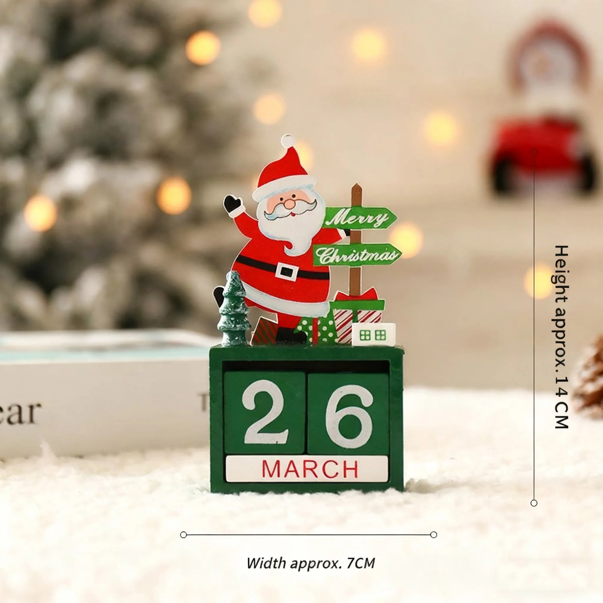 Christmas Countdown Calendar Wooden Cute Santa Claus Snowman Elk DIY Ornaments for Home Party Tabletop Decor 2026 New Year Gifts