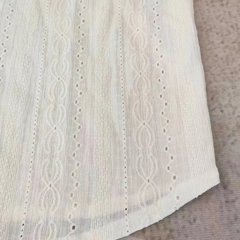 Shirts for men Apricot Handsome Lapel Men Blouse Vacation Hollow Out Sexy Fashion Men Clothing Male Mesh Long-sleeved Shirts