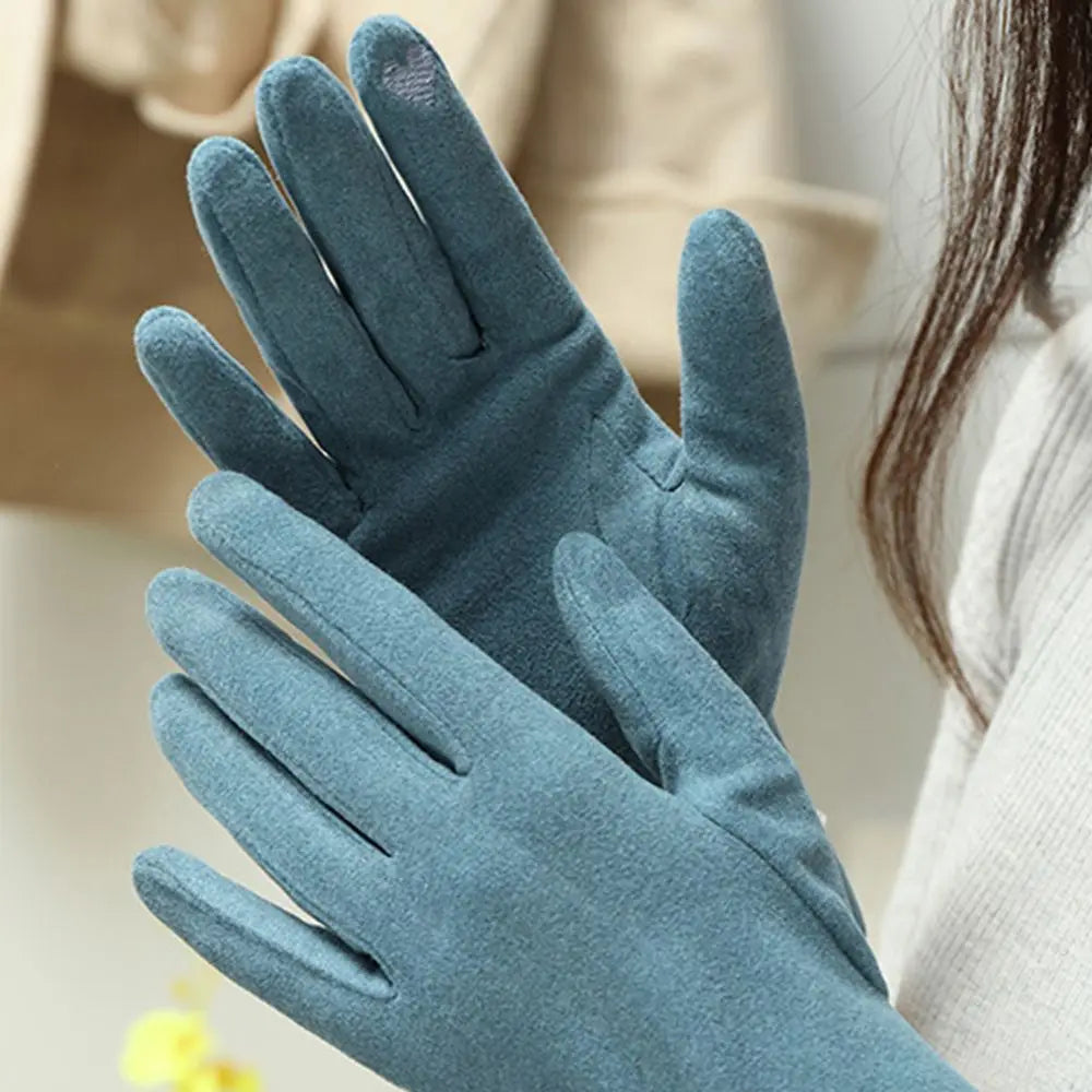 Winter Accessories Full Finger Cold Protection Pearl Women's Gloves Touch Screen Gloves German Fleece Korean Style Mittens