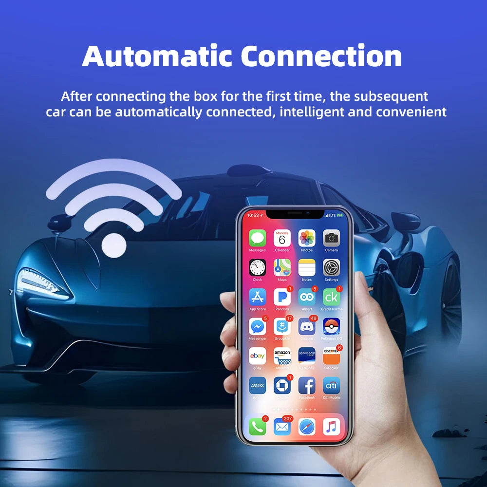 New Wired To Wireless Carplay Android 2 In 1 Automatic Adapter Car Gadget Smart Box Plug and Play 5Ghz Wifi Fast Connection
