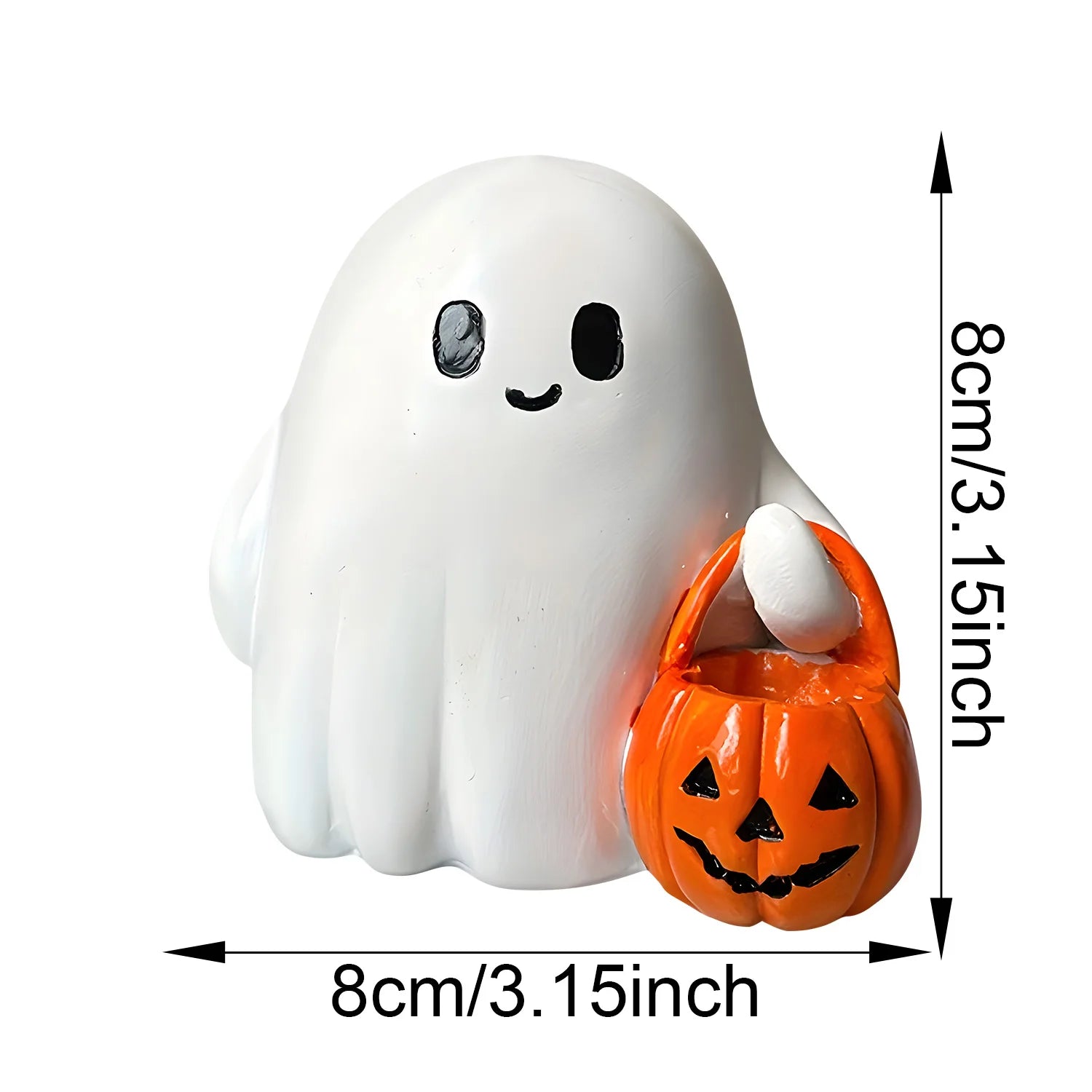 Halloween Resin Ghost Pumpkin Ornament Cute Desktop Decor Creative Home Craft