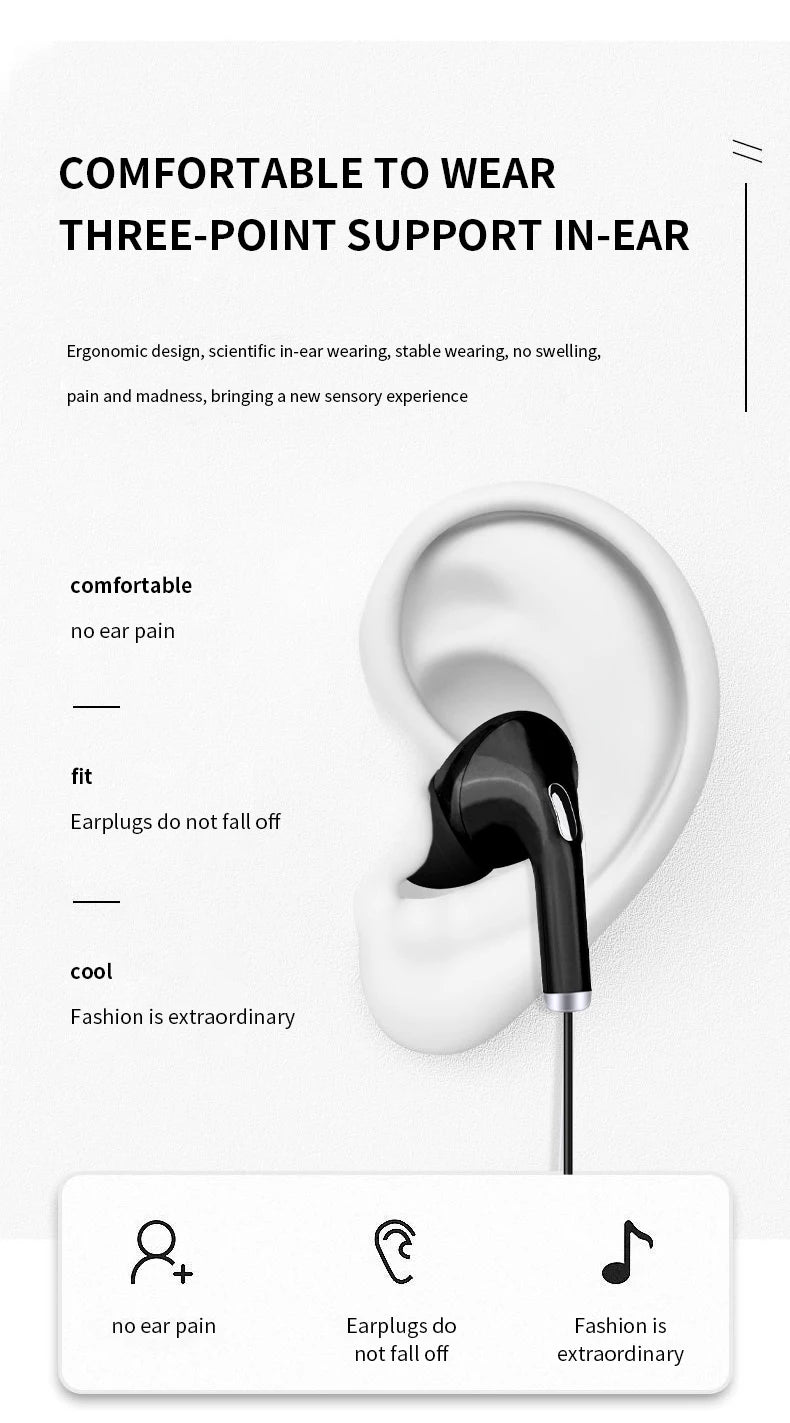 Universal In-ear Wired Earphone High Quality Headset 3.5mm Earbuds In-ear For Smartphone Computer Headphone Built-in Microphone