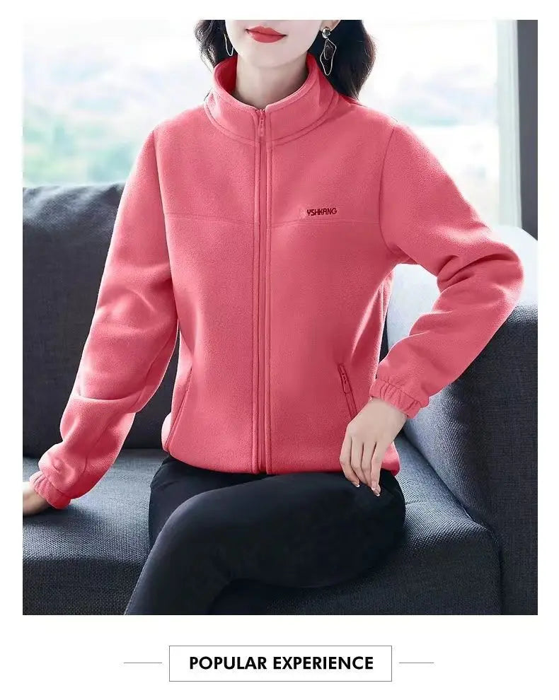 Fleece Jacket Women Can Be Worn In Autumn and Winter Thickened Double-sided Fleece Polar Fleece Jacket