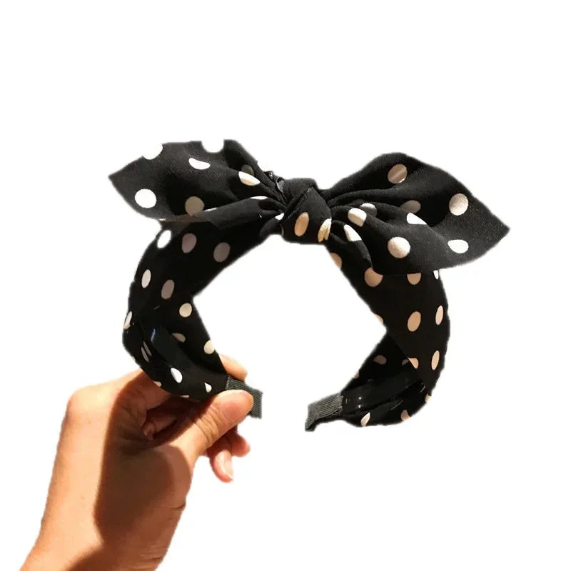 Hair Accessories Women's Headband Bow Knot Sweet Korean Style Polka Dot Hairband Cute Hair Hoop Headwear Headdress Girl Gifts