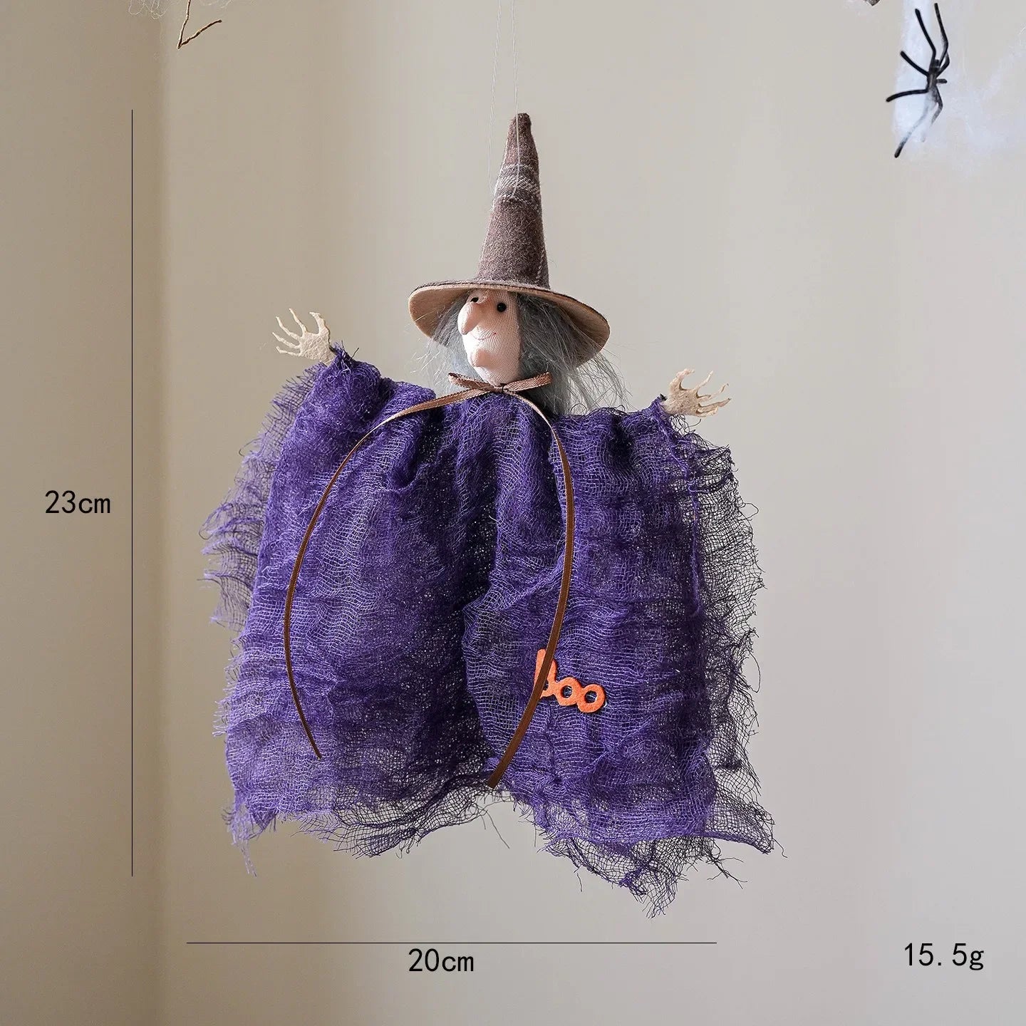 Halloween Party Decoration Mesh Pumpkin Boo Black Hat Witch Doll Ghost Pendants Happy Halloween Day 2025 Haunted House Favor