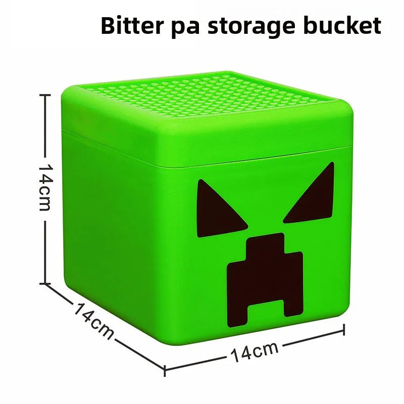 Kid Gifts TNT Storage Box Magnetic Building Block Desktop Toys Snack Block Storage Bucket Plastic Organizer Dust-proof Container