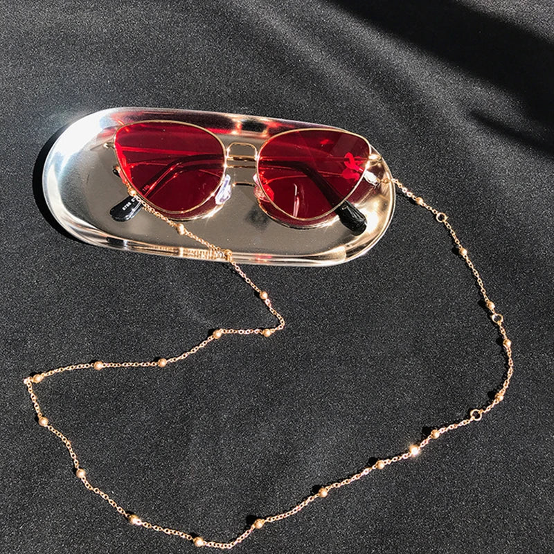Fashion Metal Men women Eyeglass Chains Sunglasses Reading Beaded Glasses Chain Eyewears Cord Strap Rope female glasses chain