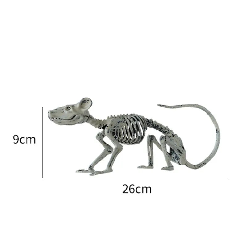 Halloween Animal Skeleton Decration Horror Mouse Skeleton Simulation Realistic Bones Scary Halloween Party Props