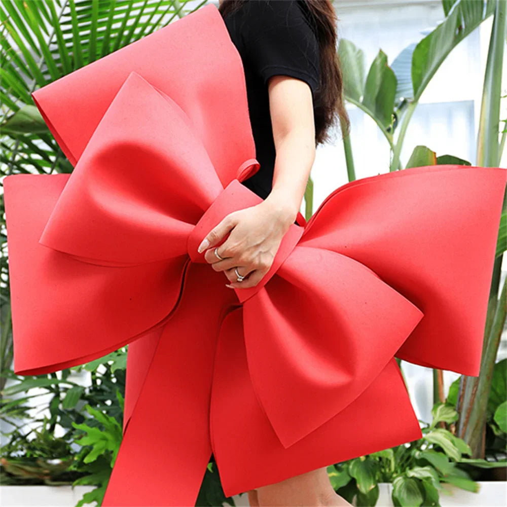 Red Christmas Tree Decoration Big Bow EVA Shop Display Wedding Arch Decor Birthday Party Prop Festivity Occasion DIY Material