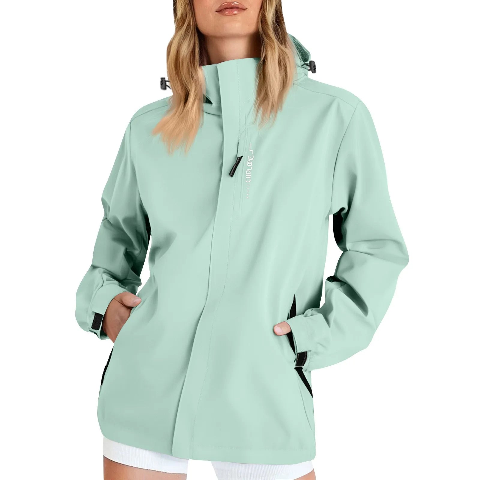 Women's Jacket Solid Color Long Sleeved Loose Fitting Outwear Hooded Outdoor Suit Windproof And Waterproof Thin Jacket Versatile