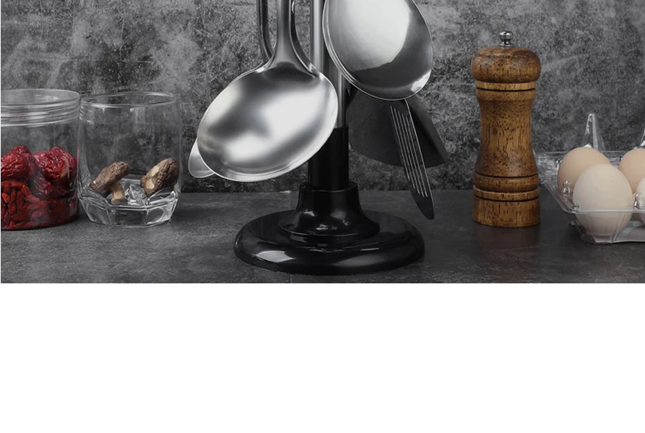 Kitchen Rotary Storage Rack Rotatable Kitchenware Organizer Hooks Spatula Spoon Knife Storage cabinet Kitchen Accessories New