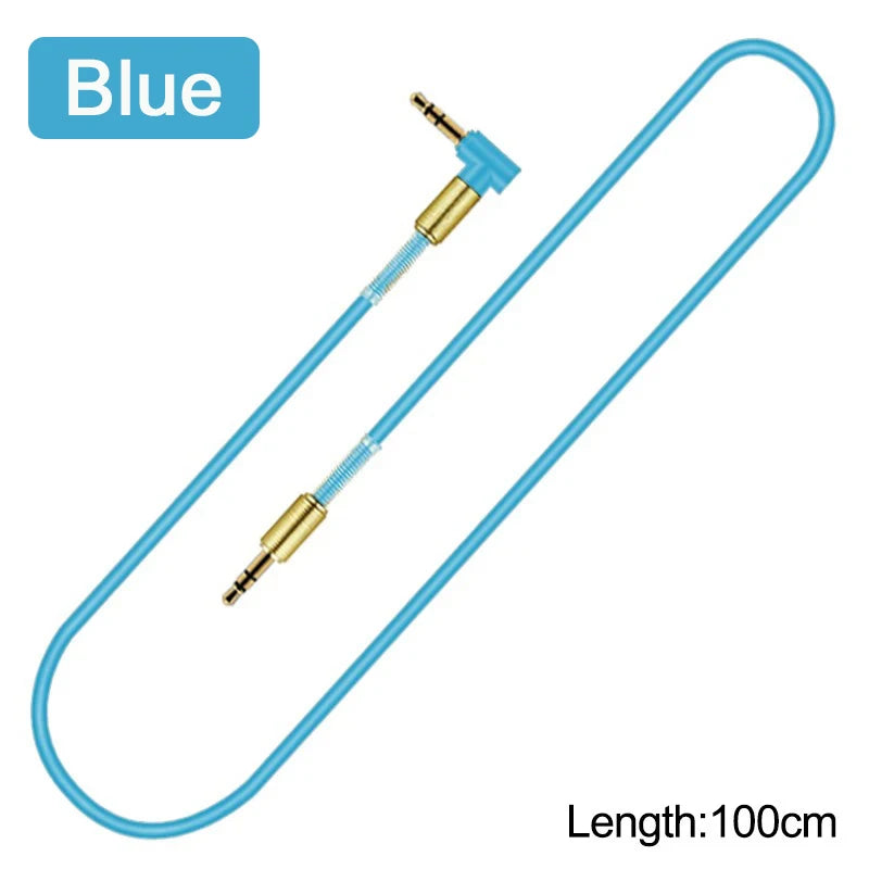 3.5mm Jack Audio Cable3.5mm Car Spring AUX Cable Gold Plated jack male to male speaker cables Cord for TV PC Car  mobile phones
