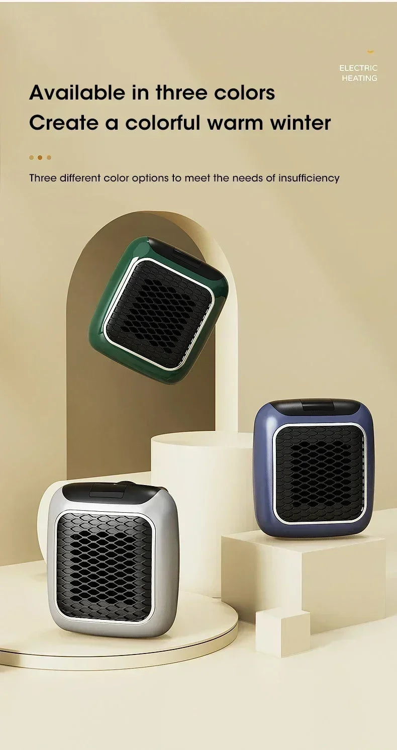 800W Portable Electric Heater EU Small Bathroom Fast Heating Fans Bedroom Heater Home Use Warming Device with Remote Control