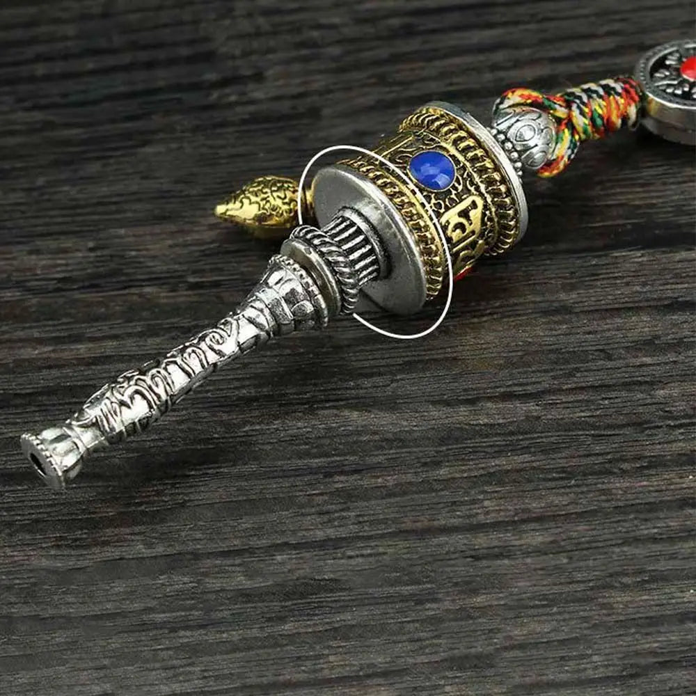 Accessories Car Ornament Women Men Jewelry Bag Pendants Prayer Wheel Pendants Vajra car keychain Key holder Buddhist keychain