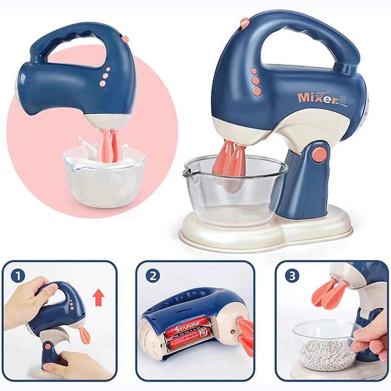 Kitchen Home Appliances Kids Pretend Play Set Toy Household Coffee Maker Mixer Toaster Vacuum Cleaner Playset for Children Gifts