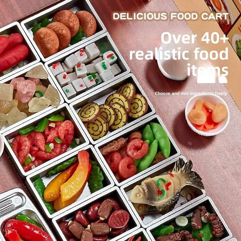 3D Pretend Play Kitchen Toys DIY Creative Cooking Interactive Toys Funny Reusable Mini Fast Food Model Toy Toddlers Girls Boys