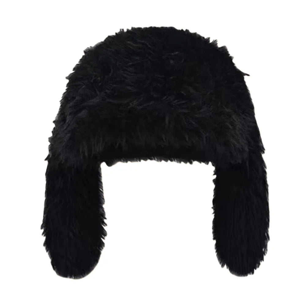 Women's Accessories Faux Fur Rabbit Ear Hat Ear Protection Sweet Plush Winter Hat Rabbit Ear Women's Beanies Halloween Party