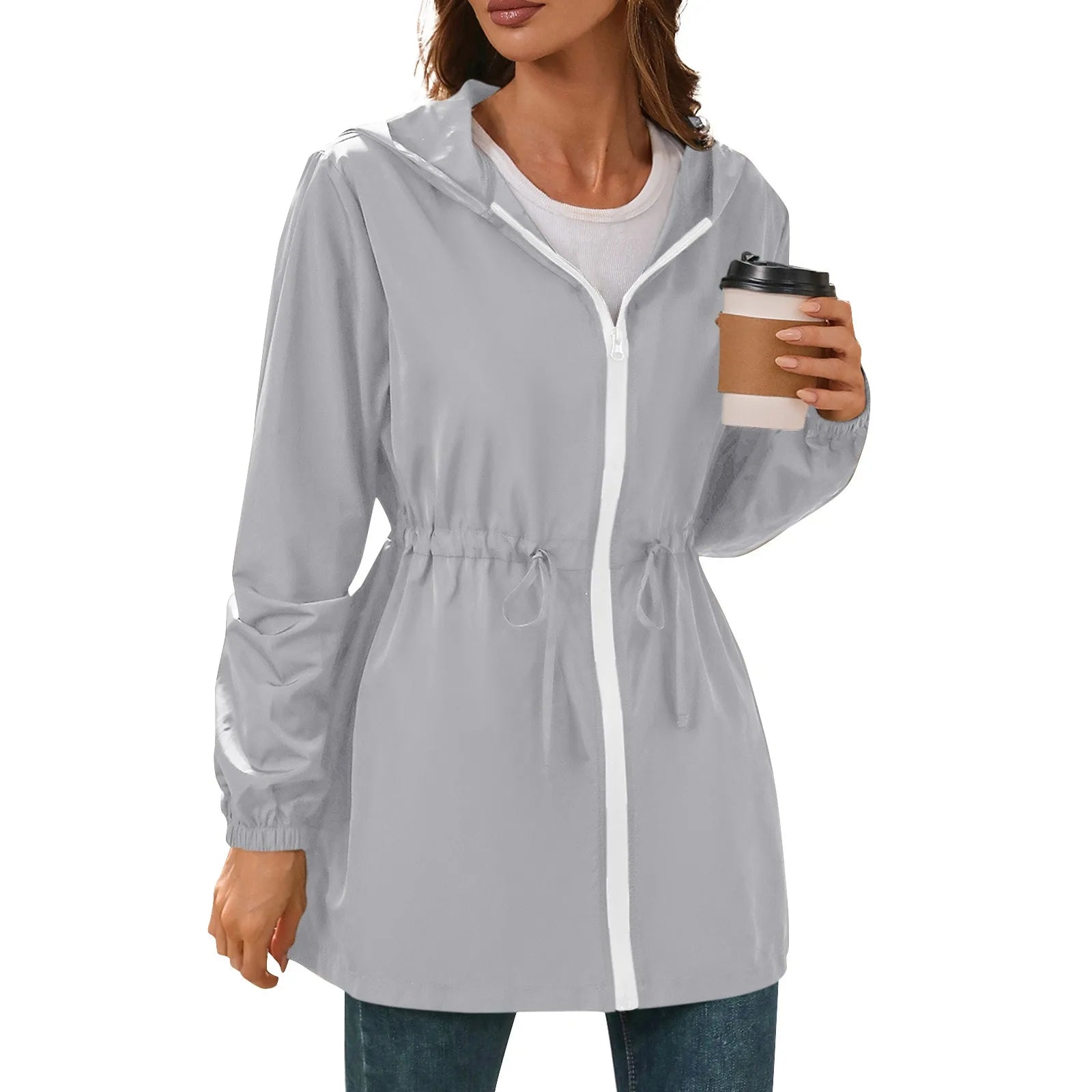 Women'S Jacket Tourism Outdoor Hiking Waterproof Rain Poncho Raincoat Hooded Rain Coat High-Quality Jackets Hiking Clothes