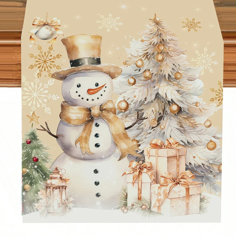 Christmas Table Runner Merry Christmas Decoration for Home Xmas Party Decor 2025 Navidad Notal Noel Ornament Happy New Year 2026