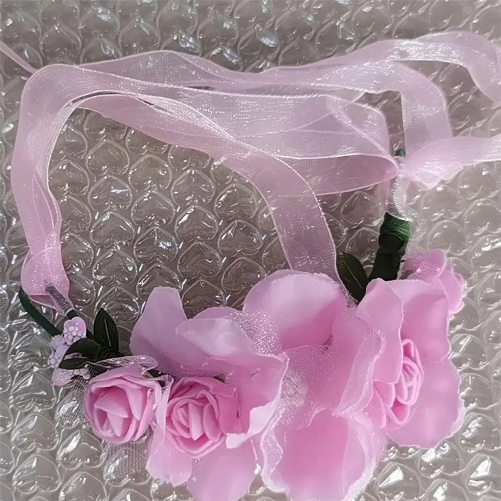 Wreath Women Flowers Tiara Flower Princess Crown Girl Bohemian Hair Accessories Woman Garland Guest Wedding Headdress Headband