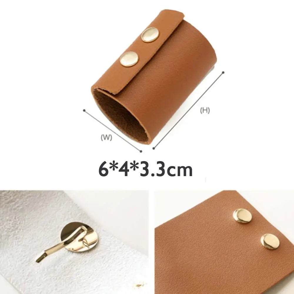 Accessories Girl's Headwear Hair Wrap Hairpins Korean Style Hair Cuff Ponytail Holder PU Leather Hair Band Women's hair clips