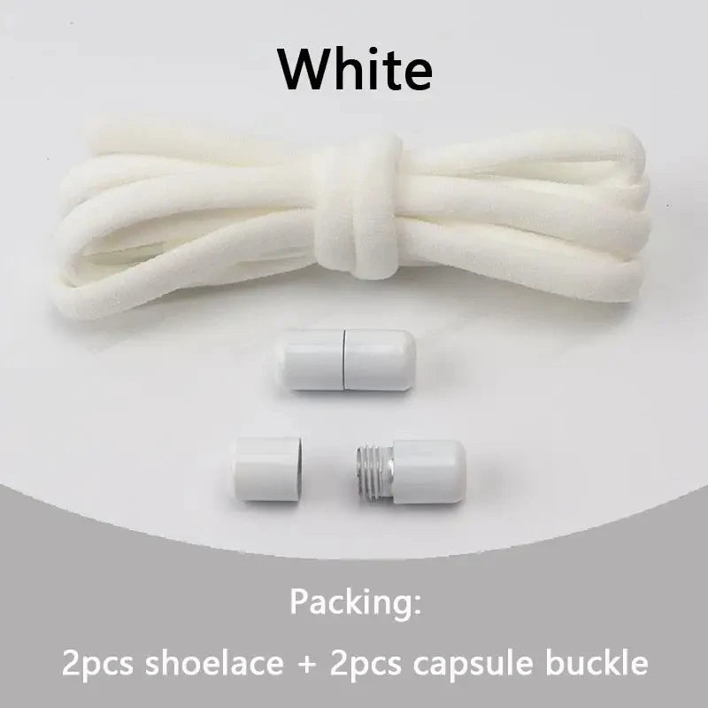 No Tie Shoelaces Semicircle Elastic Shoe Laces For Kids and Adult Sneakers Shoelace Quick Lazy Metal Lock Laces Shoe Strings