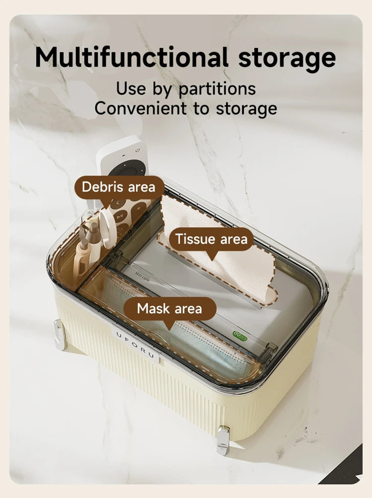 Uforu Desktop Multifunctional Storage Box |   Holds Remote Controls & Small Electronics |   Organizer for Home & Office