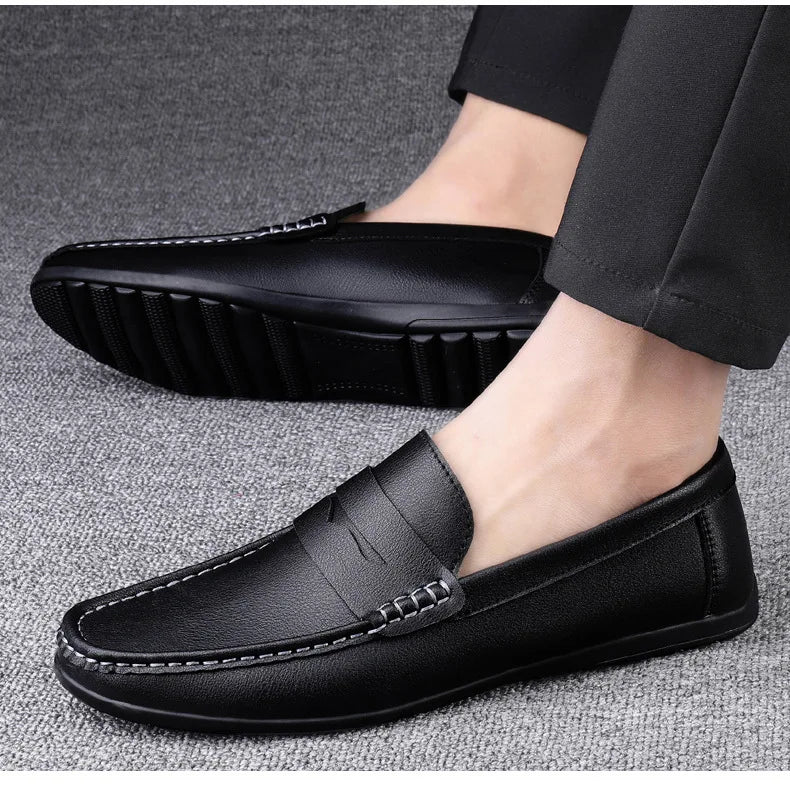 Shoes Men's 2025 Spring/Autumn New Casual Leather Shoes for Driving Flat Bottomed Man Shoes  Designer Loafers Men