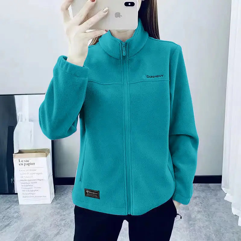 Fleece Jacket Women Can Be Worn In Autumn and Winter Thickened Double-sided Fleece Polar Fleece Jacket