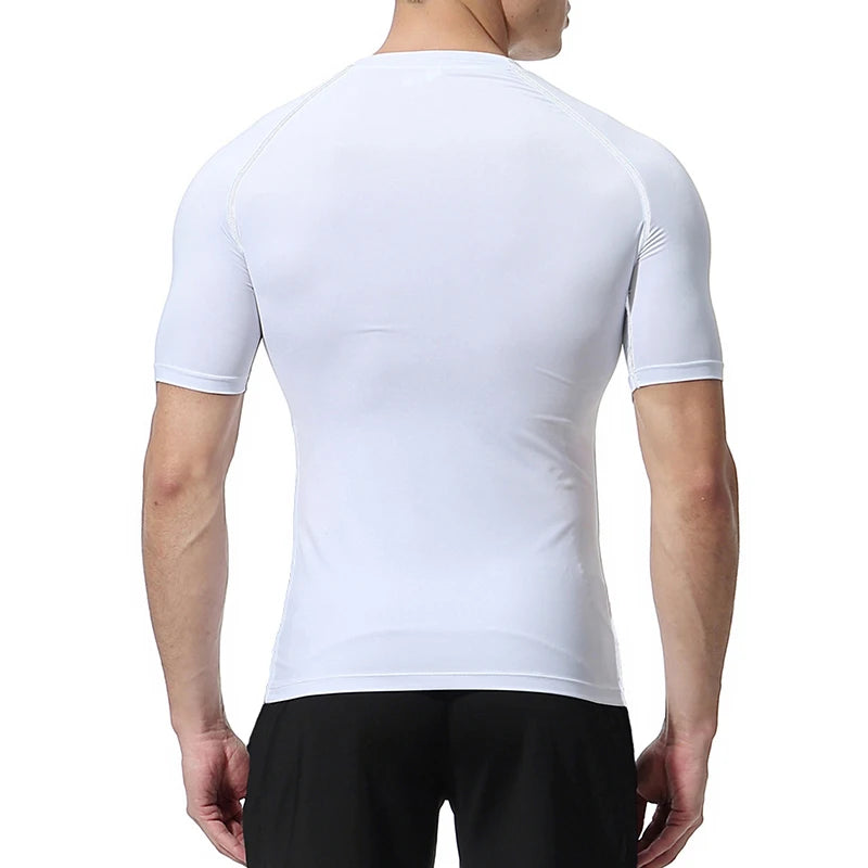 Print Compression Shirts for Men Gym Workout Athletic Quick Dry Tshirts Tops Training Running Baselayers Undershirts Rash Guard