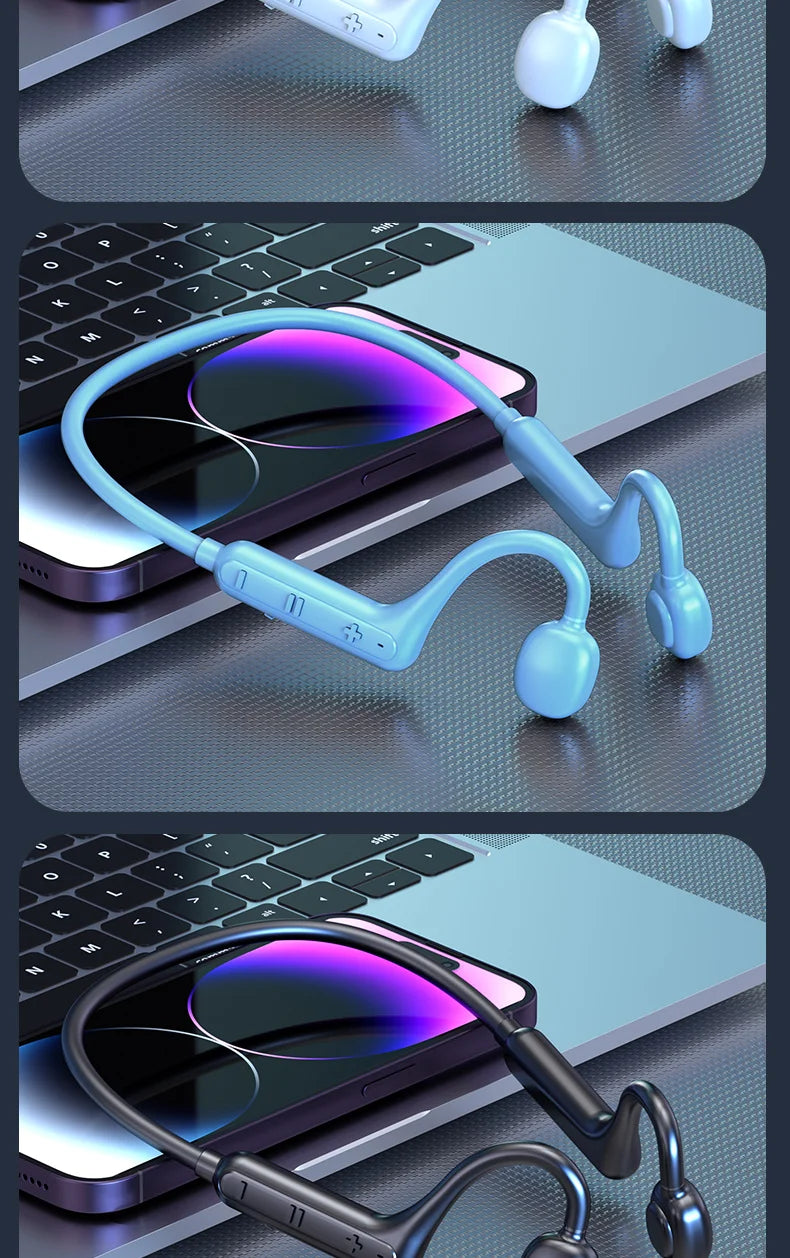 Ks15 Bluetooth Earphone Neck Mounted Wireless Headset With High Power Sound Conduction And Long Battery Life