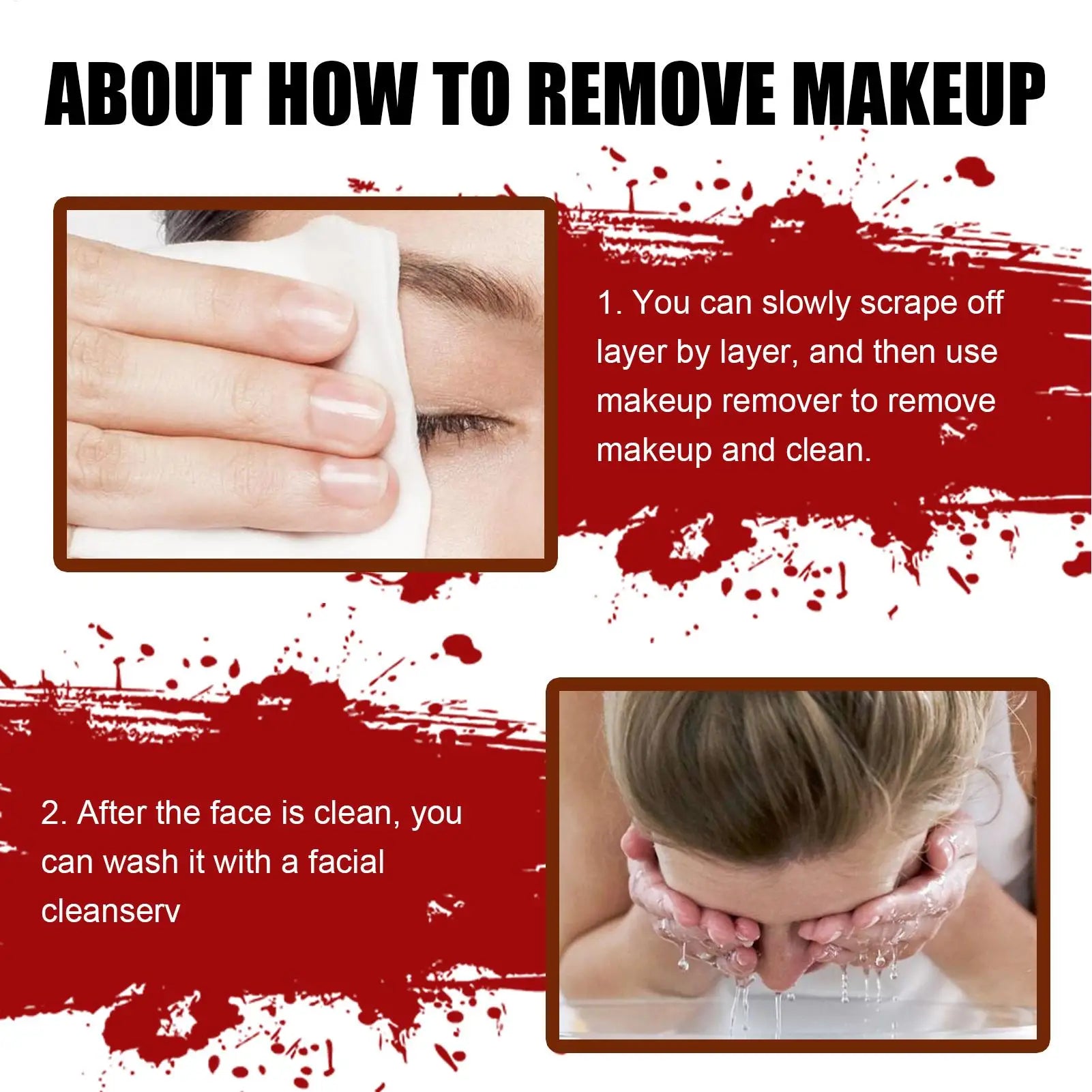 2-in-1 Halloween Makeup Kit, Washable Special Effect Cosmetics for Body Painting Eyebrow Nose Wound Role-Play Zombie Theater