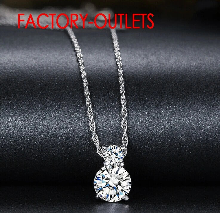 925 Sterling Silver Bridal Jewelry Sets Fashion Jewelry Necklaces Stud Earrings Round Crystal Women Girls Engagement Anniversary