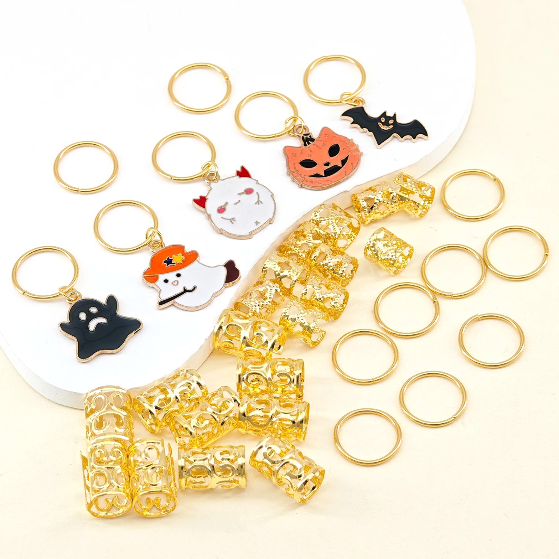 35pc Halloween Women Hair Accessories, Halloween Costume Hair Rings For Women, Halloween Costumes Holiday Essential