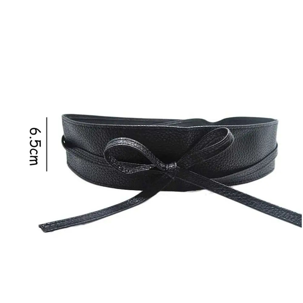 Dress Accessories for Female Cummerbunds Wide Self Tie Wrap Around Waist Band Elegant Bow Belt Ladies  Girls Belt Dress Belt