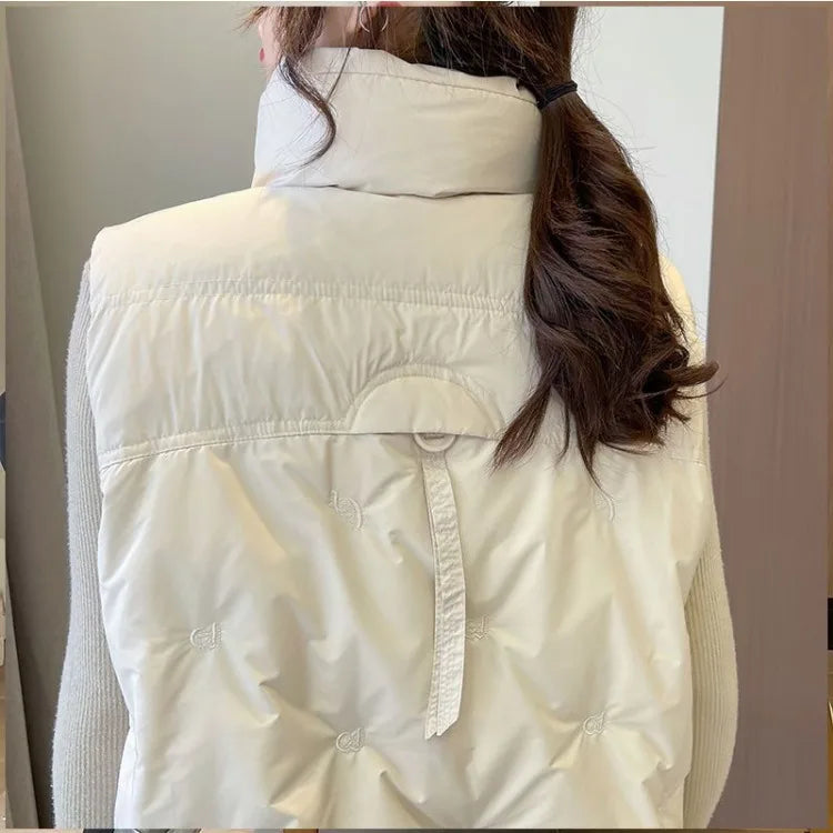Winter Jackets Vests for Women 2024 Chalecos Para Mujer Plus Size Fashion Casual Korean Style Padded Parkas Pockets Long Coats