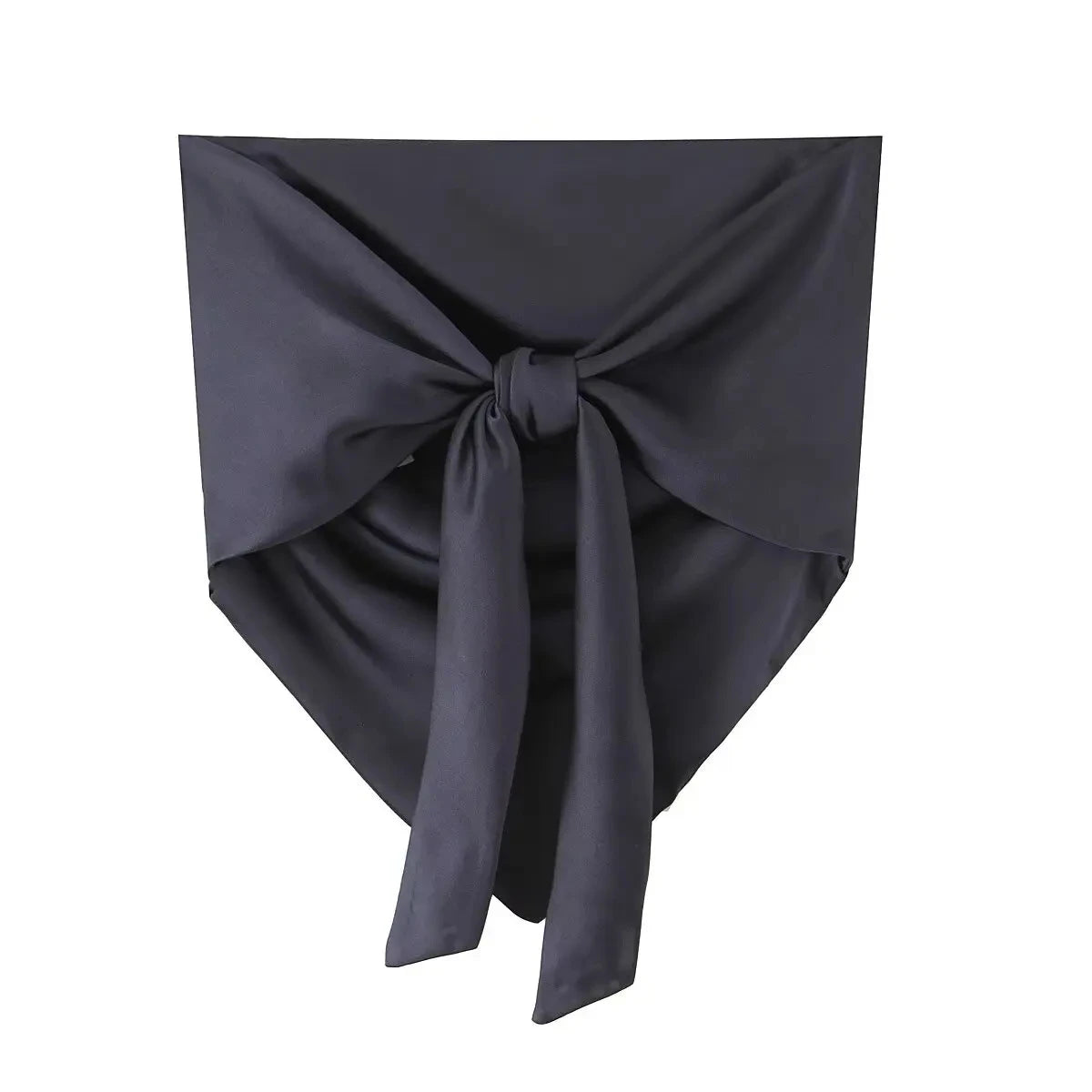 HH Elegant Solid Silk Texture Suit For Women Backless Lace Up Tube Top+High Waist Wide Leg Pants Women's Summer Fashion Set