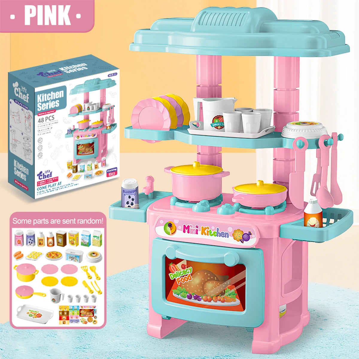 Miniature Kitchen Cooking Set Kid Toys, Food Drink Pop Cans Pretend Play Mini Kitchen Game Accessories Set House Games Gifts